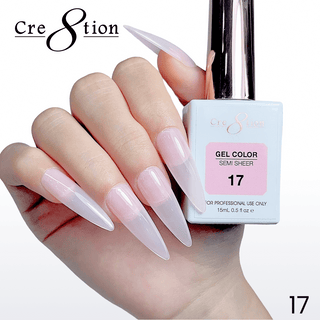 Cre8tion Hema Free Semi - Sheer Collection 0.5oz - Pink Color - C8 Nail SupplyCre8tion
