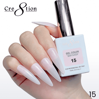 Cre8tion Hema Free Semi - Sheer Collection 0.5oz - Pink Color - C8 Nail SupplyCre8tion