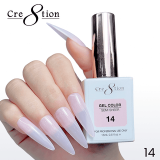 Cre8tion Hema Free Semi - Sheer Collection 0.5oz - Pink Color - C8 Nail SupplyCre8tion