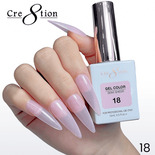 Cre8tion Hema Free Semi - Sheer Collection 0.5oz - Pink Color - C8 Nail SupplyCre8tion