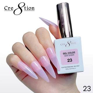 Cre8tion Hema Free Semi - Sheer Collection 0.5oz - Pink Color - C8 Nail SupplyCre8tion