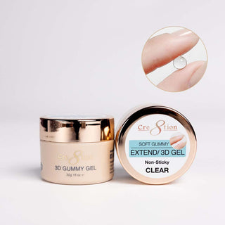 Cre8tion Hema Free Soft Gummy - Extend/3D Gel in Jar 1oz - Clear - C8 Nail SupplyCre8tion0916-1057