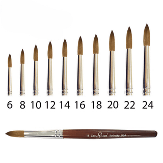 Cre8tion Kolinsky Acrylic Brush - Brown Handle Size 24 - C8 Nail SupplyCre8tion12183BH-Crimped