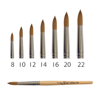 Cre8tion Kolinsky Acrylic Brush - Yellow Wood Handle