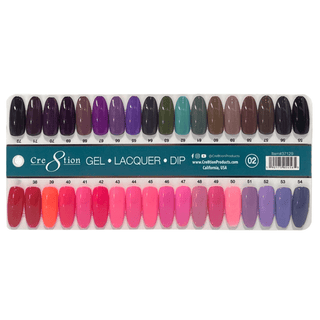 Cre8tion Matching Color - 36 colors Board 2 37 - 72 w/ 2 Color Chart - C8 Nail SupplyCre8tion
