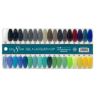 Cre8tion Matching Color - 36 colors Board 3 73 - 106 w/ 2 Color Chart - C8 Nail SupplyCre8tion
