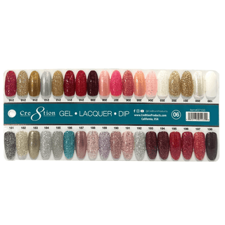 Cre8tion Matching Color - 36 colors Board 6 181 - 216 w/ 2 Color Chart - C8 Nail SupplyCre8tion
