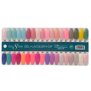 Cre8tion Matching Color - 36 colors Board 7 217 - 252 w/ 2 Color Chart - C8 Nail SupplyCre8tion