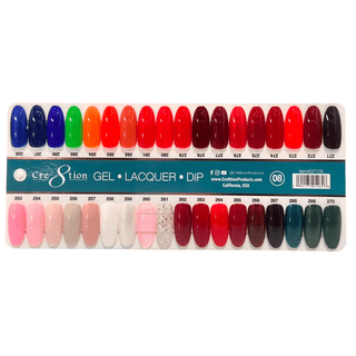 Cre8tion Matching Color - 36 colors Board 8 253 - 288 w/ 2 Color Chart - C8 Nail SupplyCre8tion