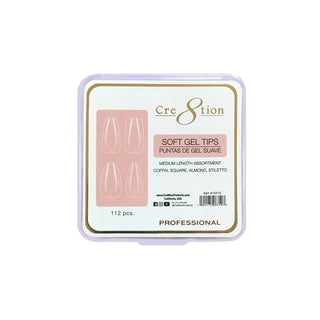 Cre8tion Medium Length Assortment Shape Gel Tip Trial Box 112 pcs - C8 Nail SupplyCre8tion15319
