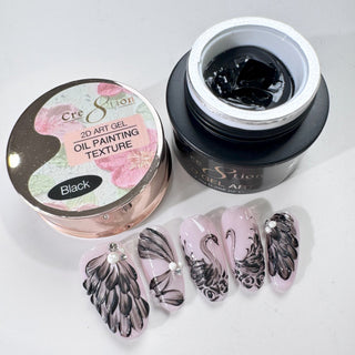 Cre8tion Nail 2D Canvas Painting Gel 0.26oz Black - C8 Nail SupplyCre8tion0916-0450