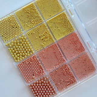 Cre8tion Nail Art Accessory Assorted Rose Gold & Gold Beads 05 - C8 Nail SupplyCre8tion1101-1309N