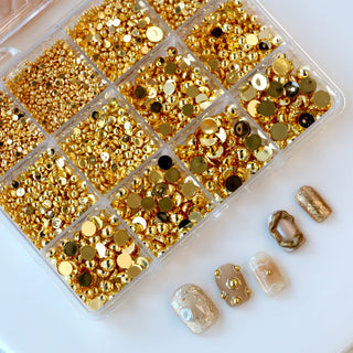 Cre8tion Nail Art Accessory Gold Flat Bottom 01 - C8 Nail SupplyCre8tion1101-1305N