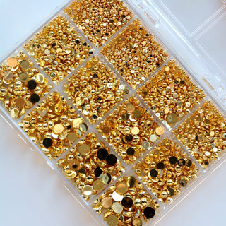 Cre8tion Nail Art Accessory Gold Flat Bottom 01 - C8 Nail SupplyCre8tion1101-1305N