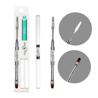 Cre8tion Nylon Hair Brush Oval 8 With Spatula Tool - C8 Nail SupplyCre8tion12276