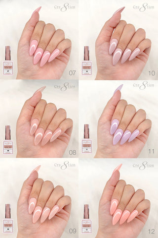 Cre8tion Rubber/Biab Base Gel 0.5oz - Full Set 18 Colors w/ 1 Color Chart - C8 Nail SupplyCre8tion