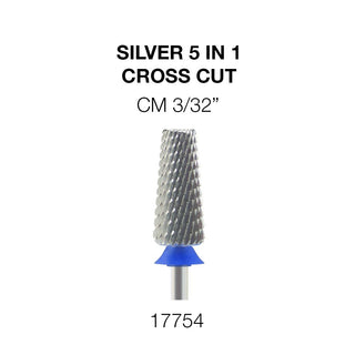 Cre8tion Silver 5 in 1 Nail Filing Bit - 3/32" Cross Cut - C8 Nail SupplyCre8tion17754