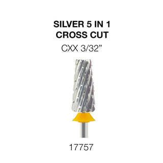Cre8tion Silver 5 in 1 Nail Filing Bit - 3/32" Cross Cut - C8 Nail SupplyCre8tion17757
