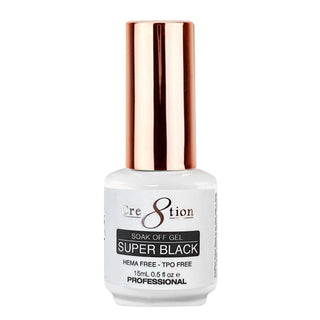 Cre8tion Soak Off Gel 0.5oz - Super Black Hema Free & TPO Free - C8 Nail SupplyCre8tion09622N