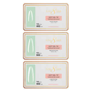 Cre8tion Soft Gel Tip Combo 3 Sizes - ROUND - C8 Nail SupplyCre8tion