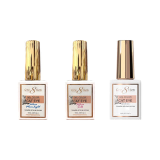 Cre8tion Line Cat Eye Bundle 3pcs (Silver, Silver Moonlight & Silver Silky)