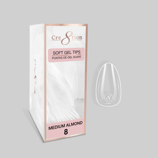 Cre8tion Soft Gel Tips - ALMOND Refill Tip (100pcs/box) - C8 Nail SupplyCre8tion15357
