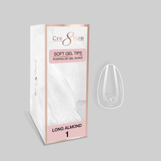 Cre8tion Soft Gel Tips - ALMOND Refill Tip (100pcs/box) - C8 Nail SupplyCre8tion15361
