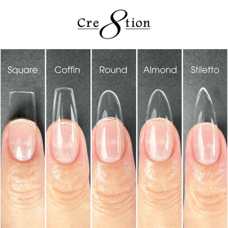 Cre8tion Soft Gel Tips - Full Set 24 Styles w/ 1 Display Shape Chart - C8 Nail SupplyCre8tionC8-SOFTTIP-24STYLES
