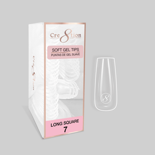 Cre8tion Soft Gel Tips - SQUARE Refill Tip (100pcs/box) - C8 Nail SupplyCre8tion15496