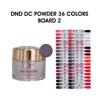 DND DC Dip Powder 2oz - 36 colors Board 2 (#037 - #072) w/ 2 Color Charts