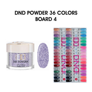 DND Dip Powder 2oz - 36 colors Board 4 (#510 - #545) w/ 2 Color Charts