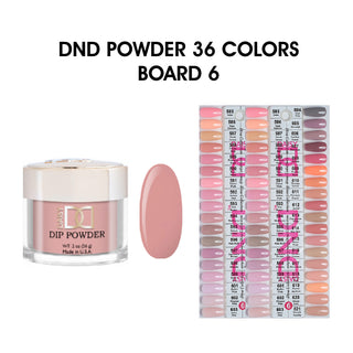 DND Dip Powder 2oz - 36 colors Board 6 (#585 - #621) w/ 2 Color Charts
