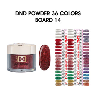 (COMING SOON) DND Dip Powder 2oz - 36 colors Board 14 - Super Glitter Collection (#893 - #929) w/ 2 Color Charts