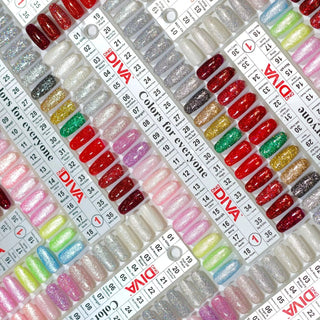 DIVA - Matching Duo - Full Set 288 colors w/ 12 Top Diamond 0.5oz, 1 set Color Chart & 1 Color Book - C8 Nail SupplyDiva