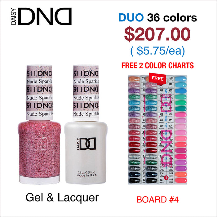 DND Duo Matching Color - Juego completo de 36 colores - 4 #510 - #545 con 1 tabla de colores