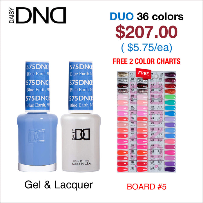 DND Duo Matching Color - Juego completo de 36 colores - 5 #546 - #581 con 1 tabla de colores