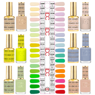DND DC Duo Matching Color - 36 colors Board 15 - Free Spirit Collection (2508 - 2543) w/ 2 Color Charts - C8 Nail SupplyDND DC