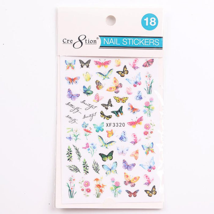 Cre8tion Nail Art Sticker Mariposa - Juego completo 42 Estilos