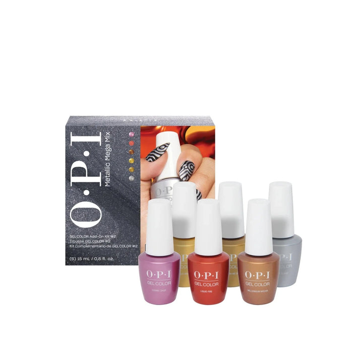 OPI Soak Off Gel 0.5oz - Metallic Mega Mix Collection Fall 24 Add-On Kit #2 - 6 Colors