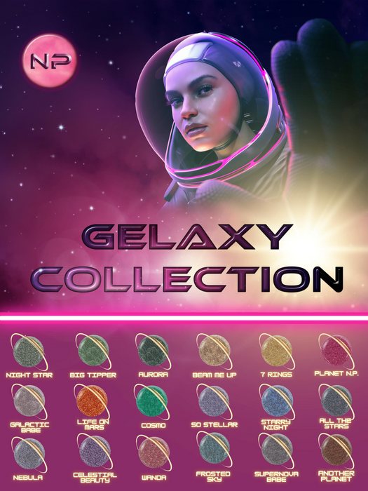NotPolish Soak Off Gel 0.5oz - Gelaxy Complete Collection - Juego completo de 18 colores con 1 tabla de colores