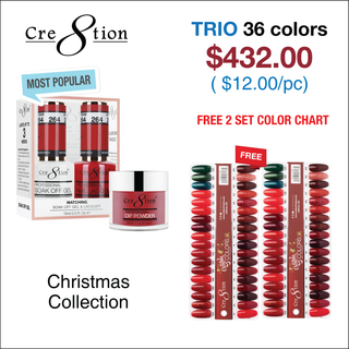 Cre8tion Matching Color - Christmas Collection - 36 colors w/ 2 Color Chart