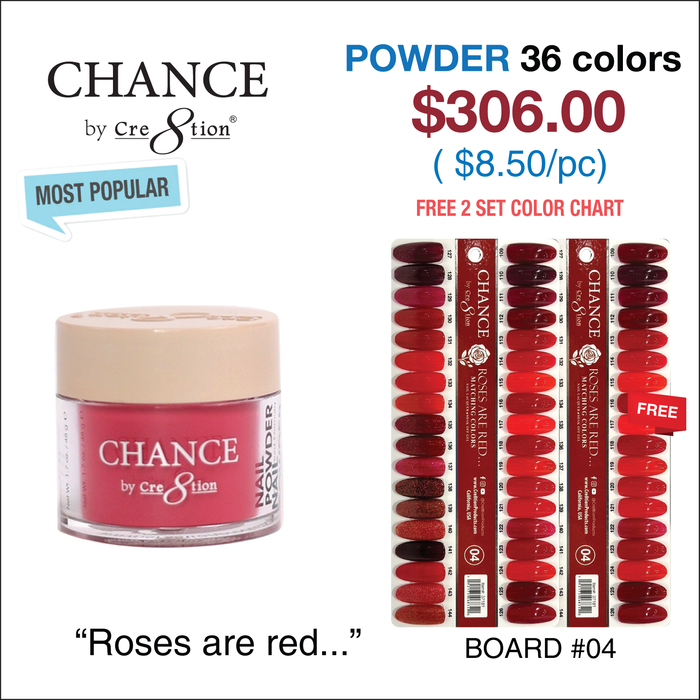 Chance Matching Powder 1.7oz 36 Colors - Roses Are Red... Collection
