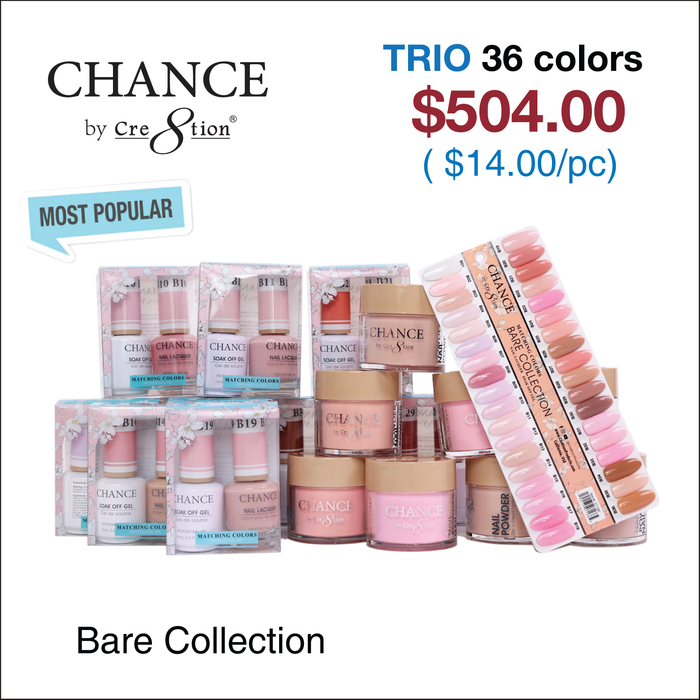 Chance Matching Trio 36 Colors - Colección Bare con 2 juegos de carta de colores