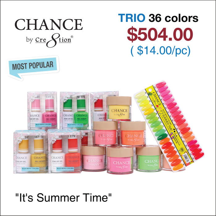 Chance Matching Trio 36 Colors - Colección It's Summer Time con 2 juegos de carta de colores