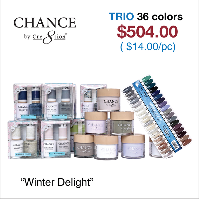 Chance Matching Trio 36 colores - Colección Winter Delight con 2 juegos de carta de colores