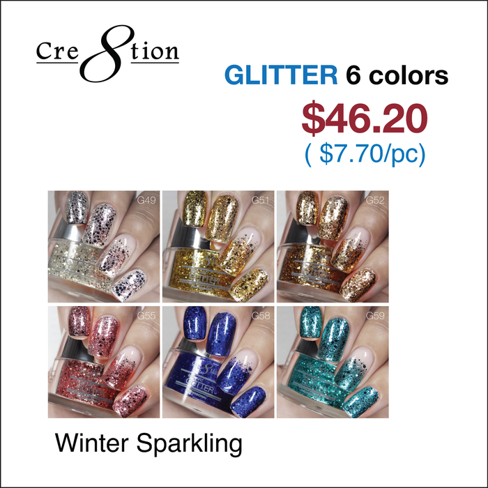 Cre8tion Nail Art Glitter 0.5oz - WINTER SPARKLING (See List)