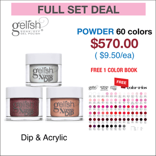 Gelish Matching Dip Powder 1.5oz - Full set 60 Colors w/ 1 set Color Book - C8 Nail SupplyGelish