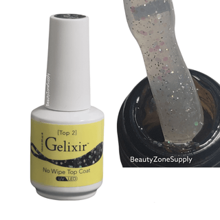 Gelixir Top Coat No - wipe With Glitters - C8 Nail SupplyGelixir