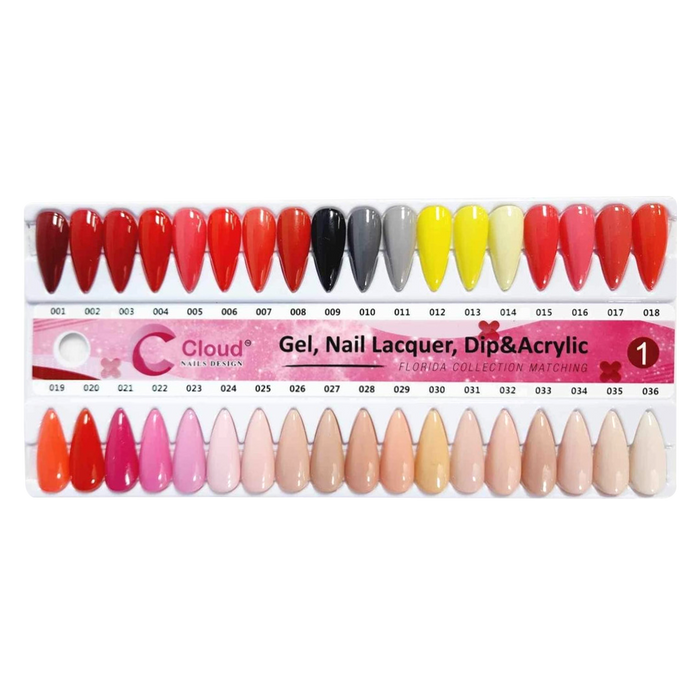 Cloud Nail Design - Florida Collection - Full set Dipping Powder 2oz 120 colors w/ 1 set color chart