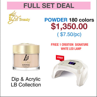 iGel LB Dipping Powder - Full set 180 colors (LB001 - LB180) w/ 1 Cre8tion Signature White LED Lamp - C8 Nail SupplyiGelIGEL-LB-DIP180